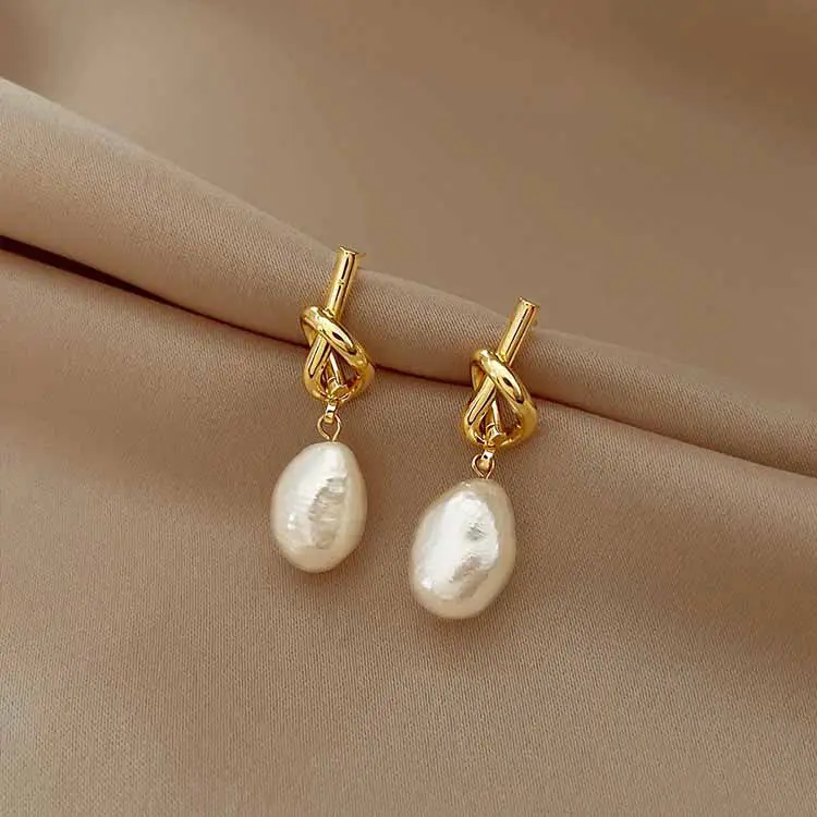 Gold Pearl Drop Earrings for Women — feature 5