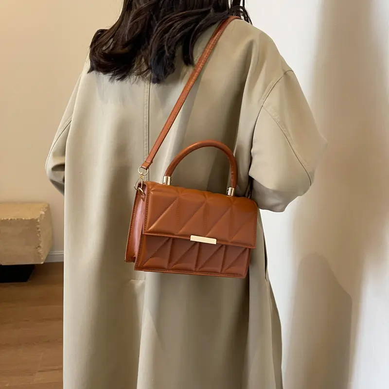 Tan Leather Shoulder Bag for Women 2023 Spring Summer - Image 8