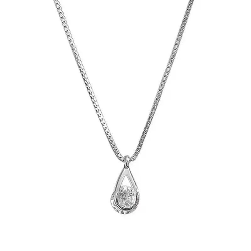 Zircon Water Drop Necklace Women Silver Titanium 2025 Trend — feature 11