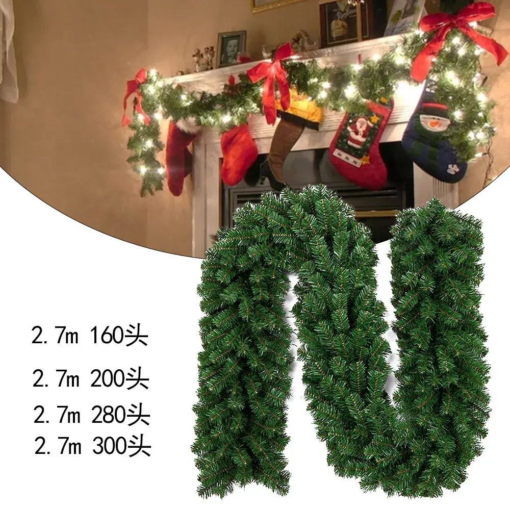 Christmas Garland Rattan Decorations 2.7m 160 Heads - Image 26