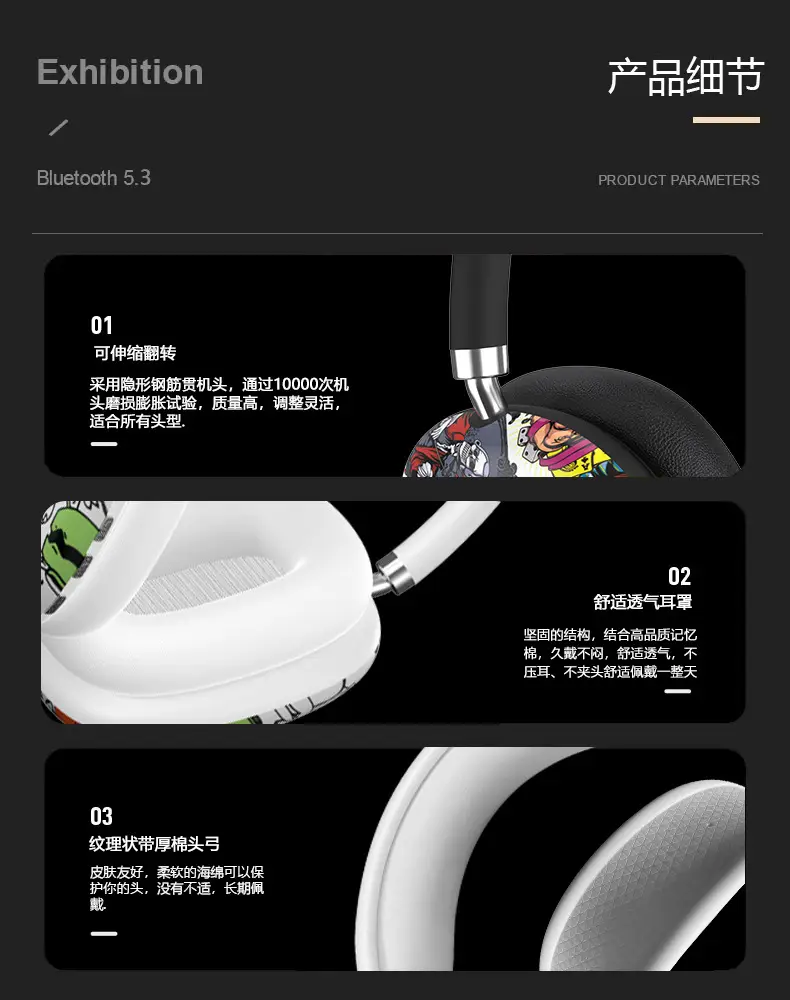 Over-Ear Bluetooth Headphones with Customized Design β feature 15