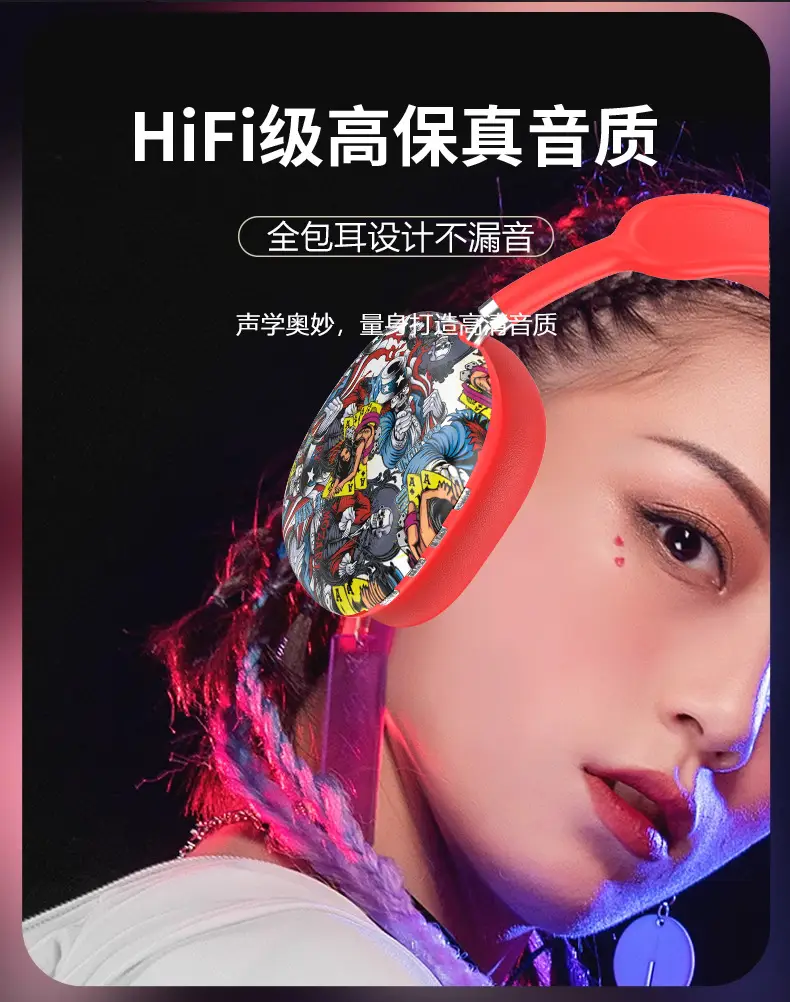 Over-Ear Bluetooth Headphones with Customized Design β feature 6