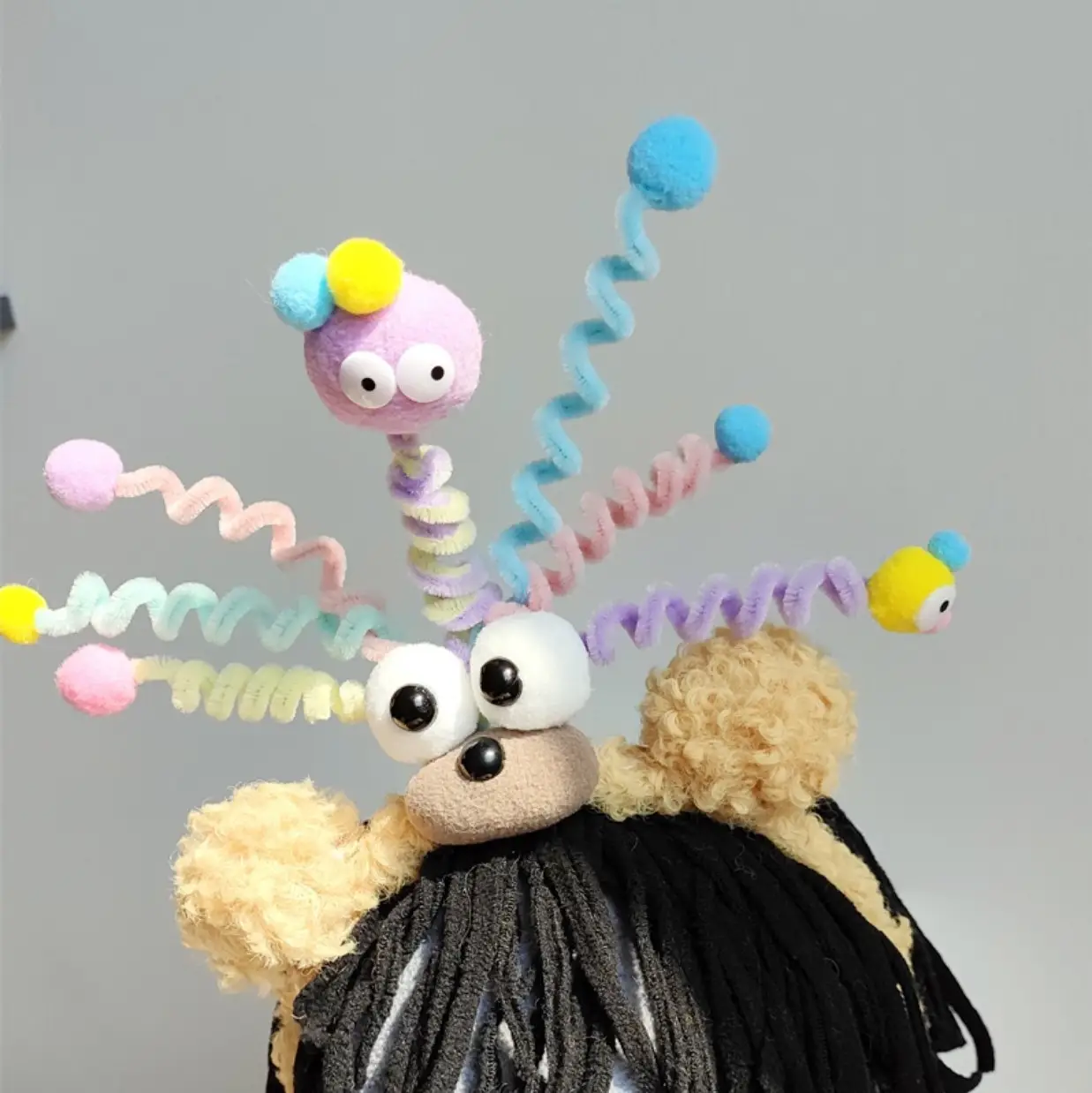 Cute Plush Monster Hairpin & Headband Set for Kids - Image 6