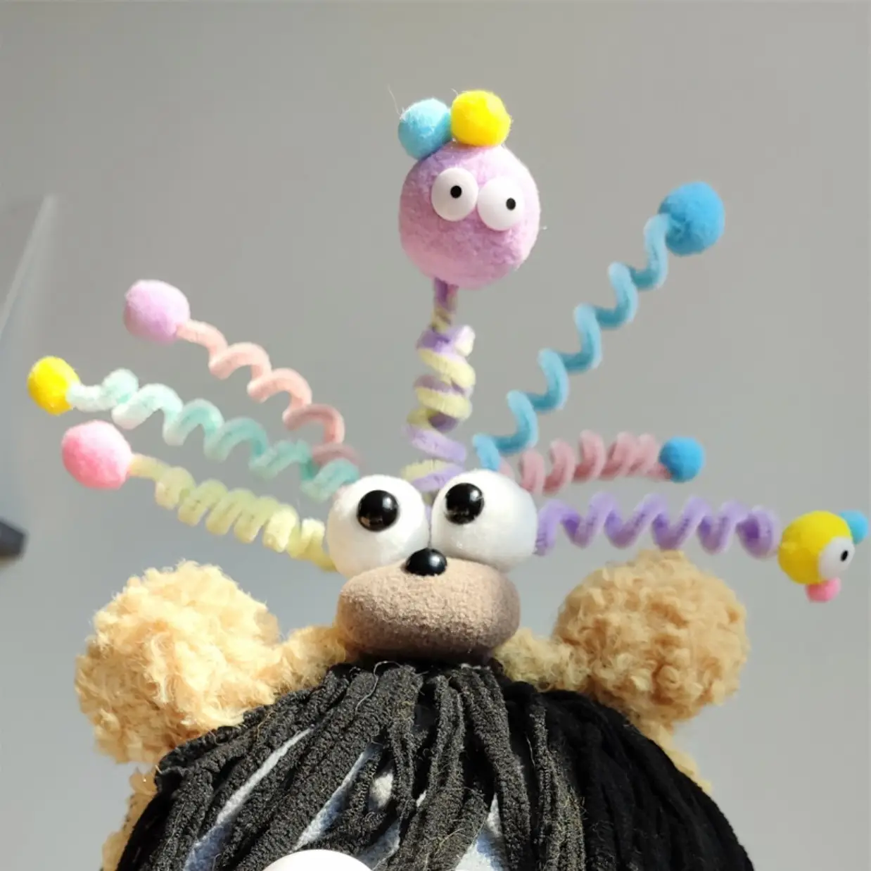 Cute Plush Monster Hairpin & Headband Set for Kids - Image 7