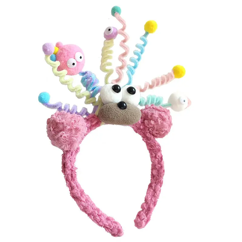 Cute Plush Monster Hairpin & Headband Set for Kids - Image 4