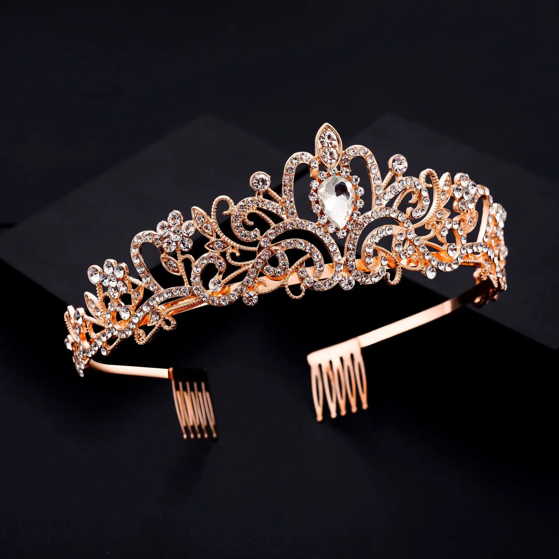 Birthday Queen Crown Headband with Ribbon & Combs — feature 4