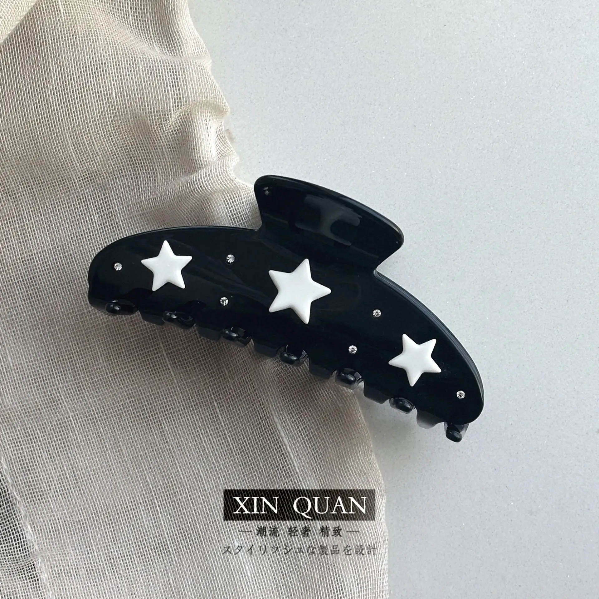 Five-Pin Star Hairpin Set for Girls, Acetate, Pink & Red - Image 2
