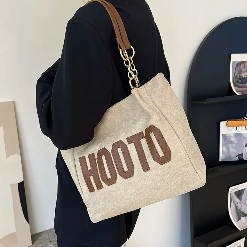 Winter Letter Print Shoulder Bag for Women - Image 6