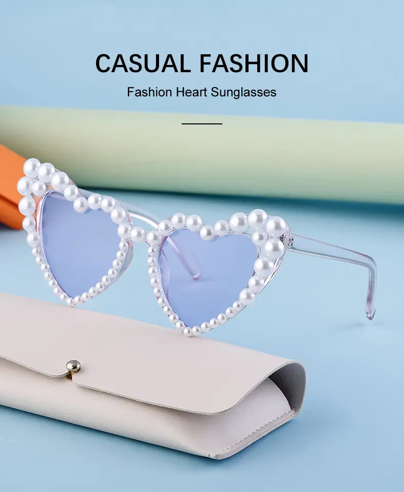 Heart Pearl Sunglasses for Women Big Name Street Photography Dance Party — feature 11