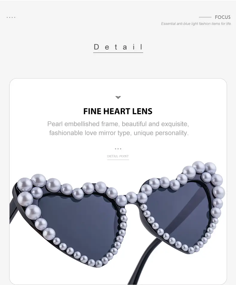 Heart Pearl Sunglasses for Women Big Name Street Photography Dance Party — feature 24
