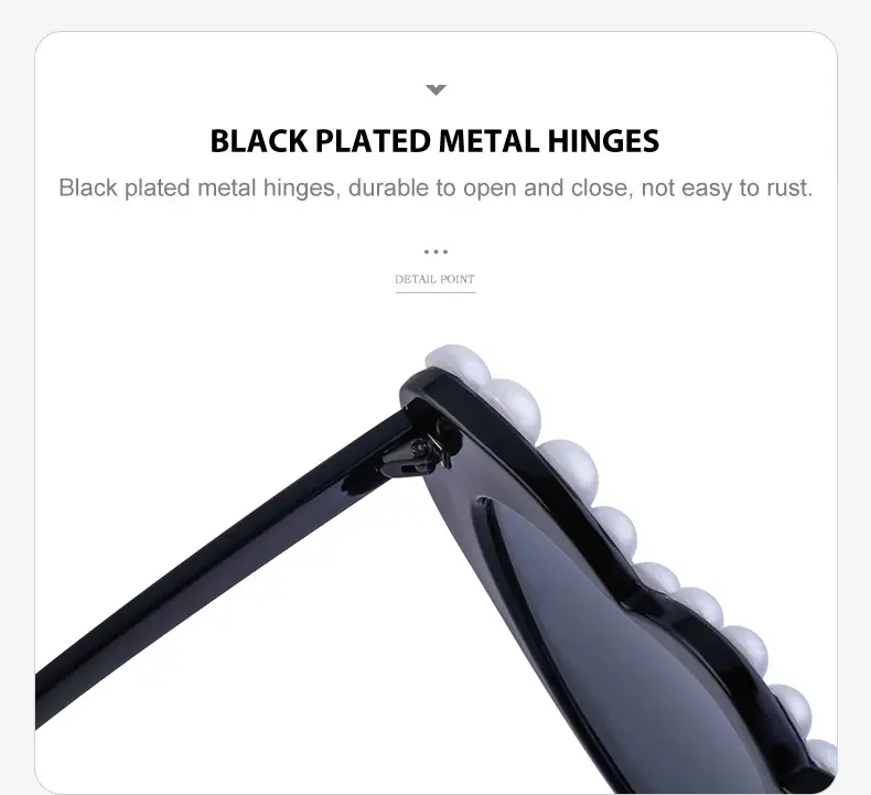 Heart Pearl Sunglasses for Women Big Name Street Photography Dance Party — feature 25