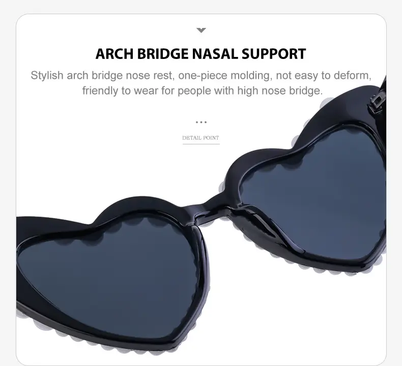 Heart Pearl Sunglasses for Women Big Name Street Photography Dance Party — feature 26