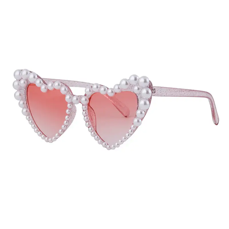 Heart Pearl Sunglasses for Women Big Name Street Photography Dance Party