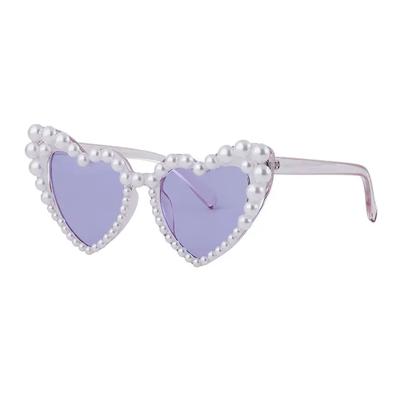 Heart Pearl Sunglasses for Women Big Name Street Photography Dance Party - Image 2
