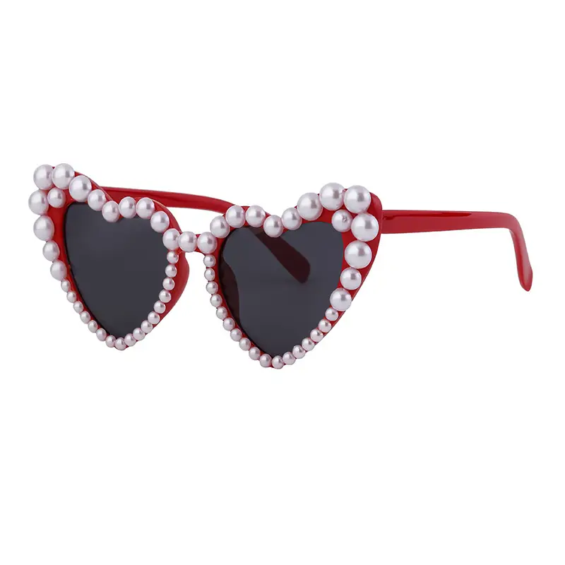 Heart Pearl Sunglasses for Women Big Name Street Photography Dance Party - Image 3