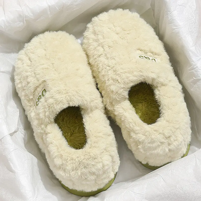 Cotton slippers women's autumn and winter bag heel home indoor home thick bottom non-slip warm furry confinement slippers winter wholesale