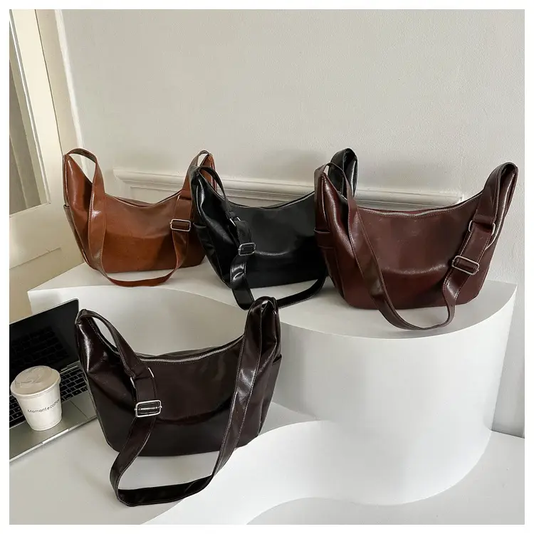 Brown Leather Shoulder Messenger Bag Large Capacity — feature 23