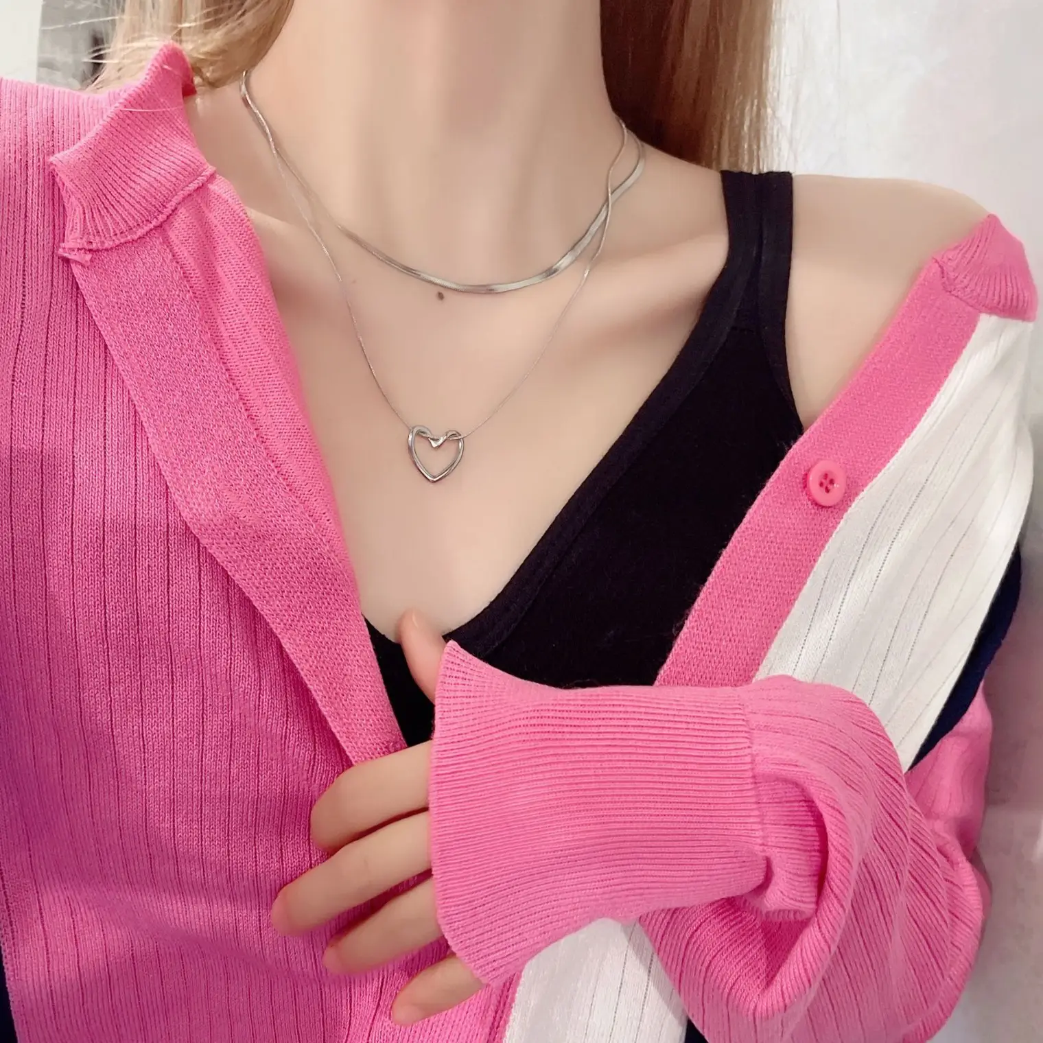 Titanium Heart Snake Bone Necklace for Women - Image 10
