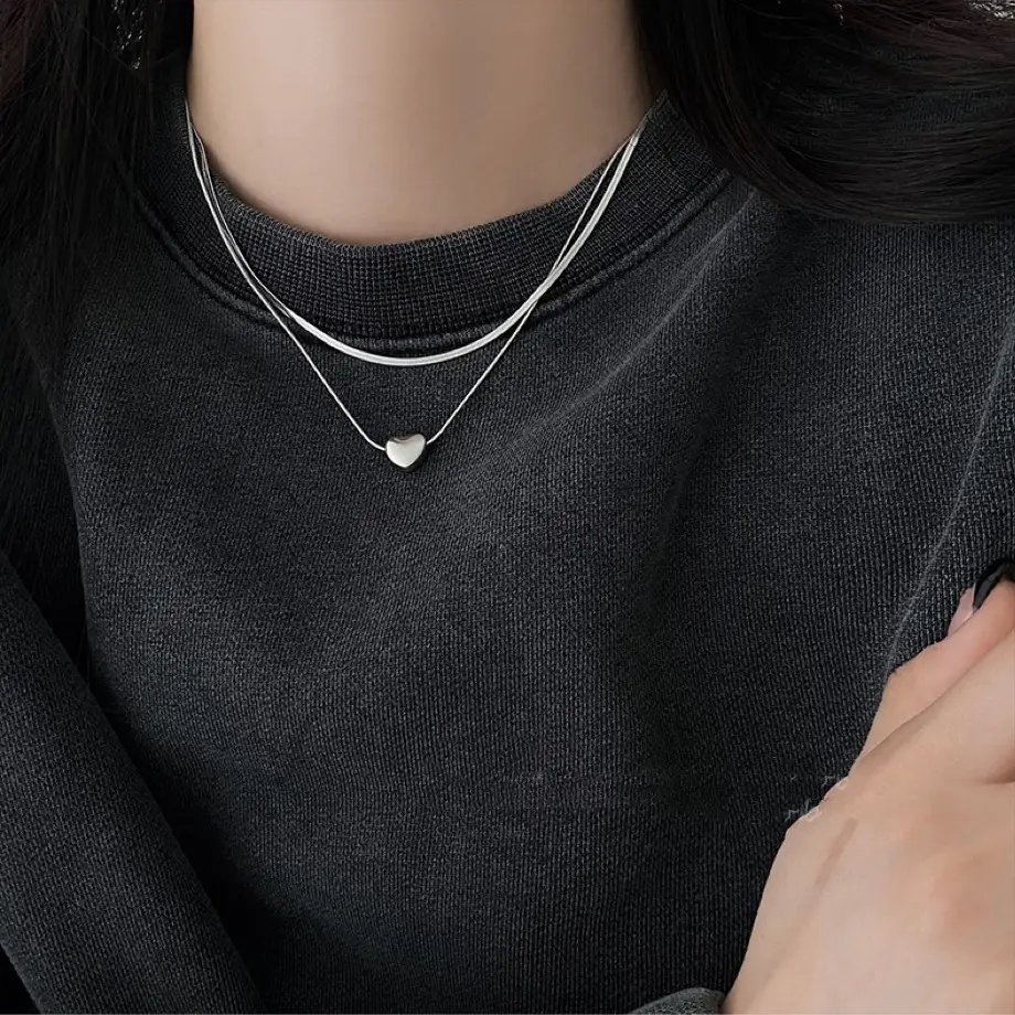 Titanium Heart Snake Bone Necklace for Women — feature 11