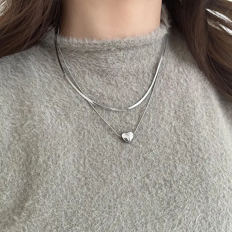 Titanium Heart Snake Bone Necklace for Women — feature 13