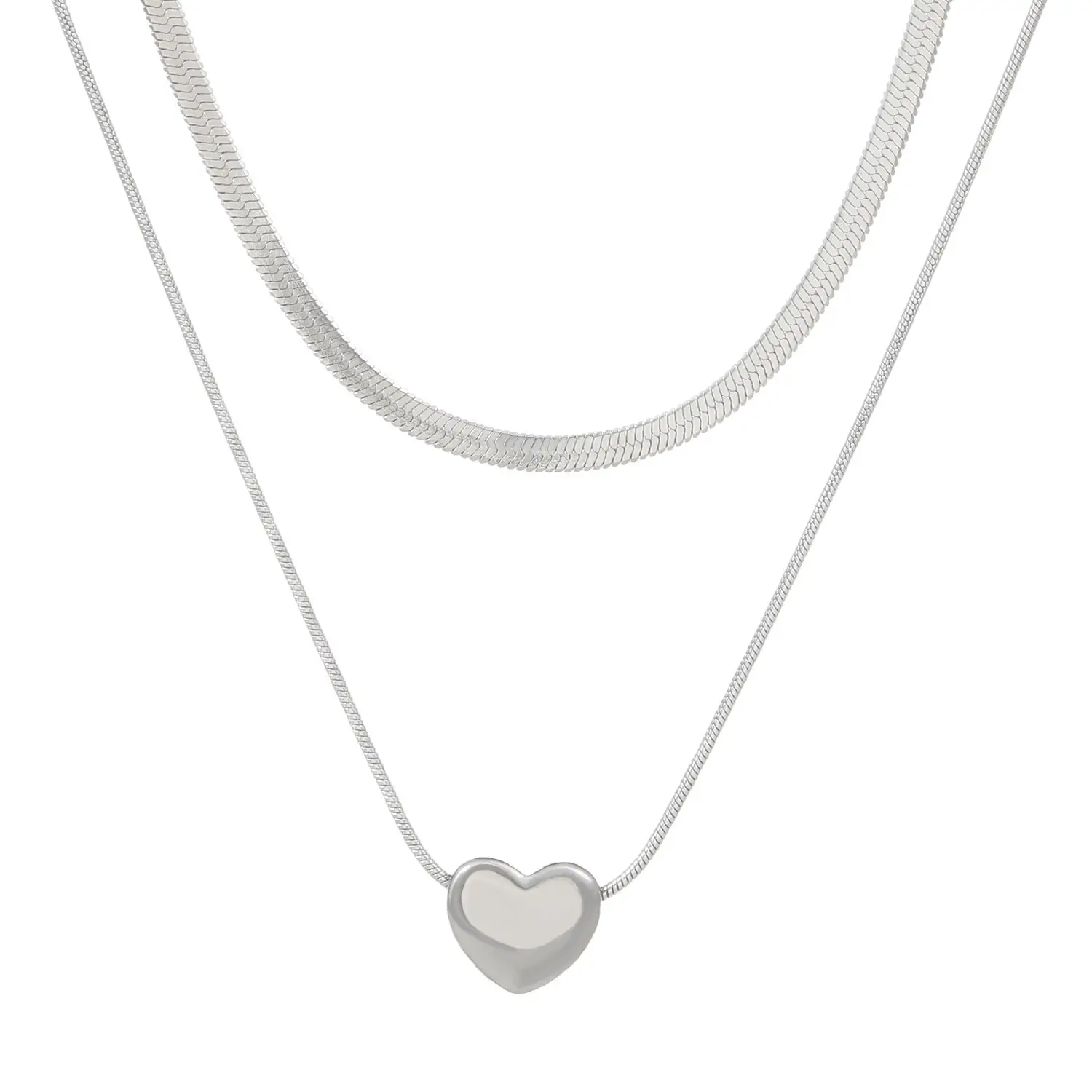 Titanium Heart Snake Bone Necklace for Women — feature 14