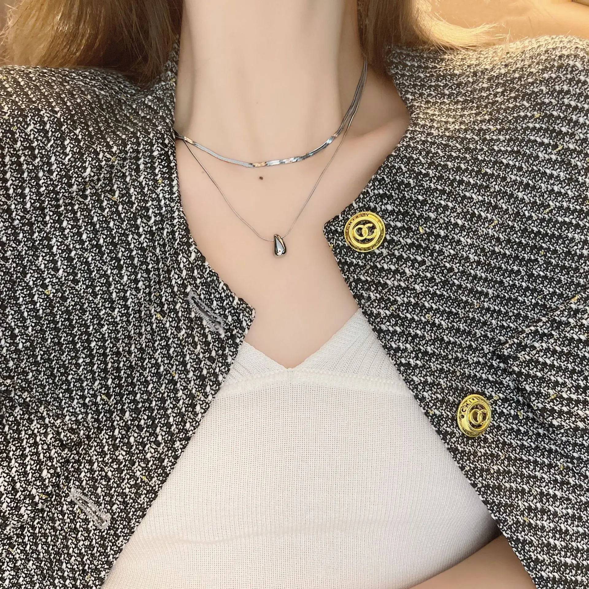 Titanium Heart Snake Bone Necklace for Women — feature 4