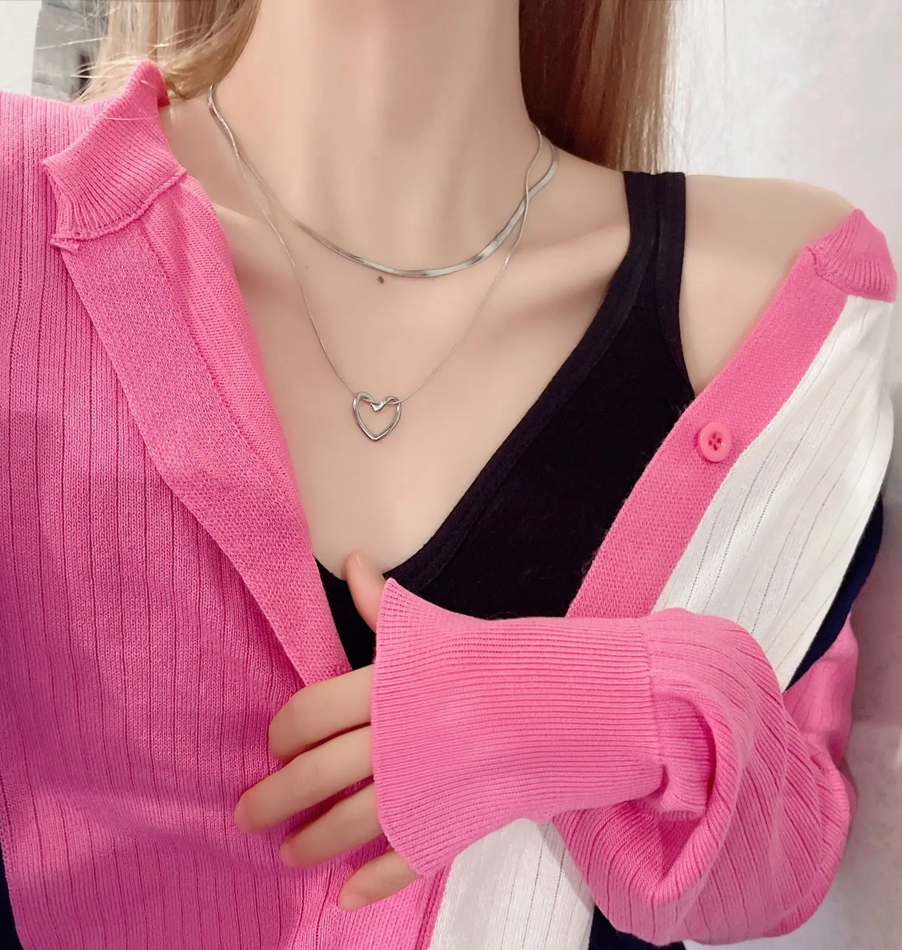 Titanium Heart Snake Bone Necklace for Women — feature 9