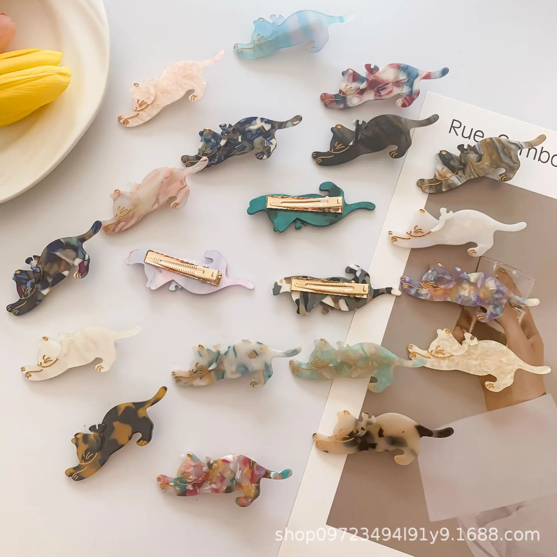 Dinosaur Hairpin Set Purple Blue 3D Design - Image 20