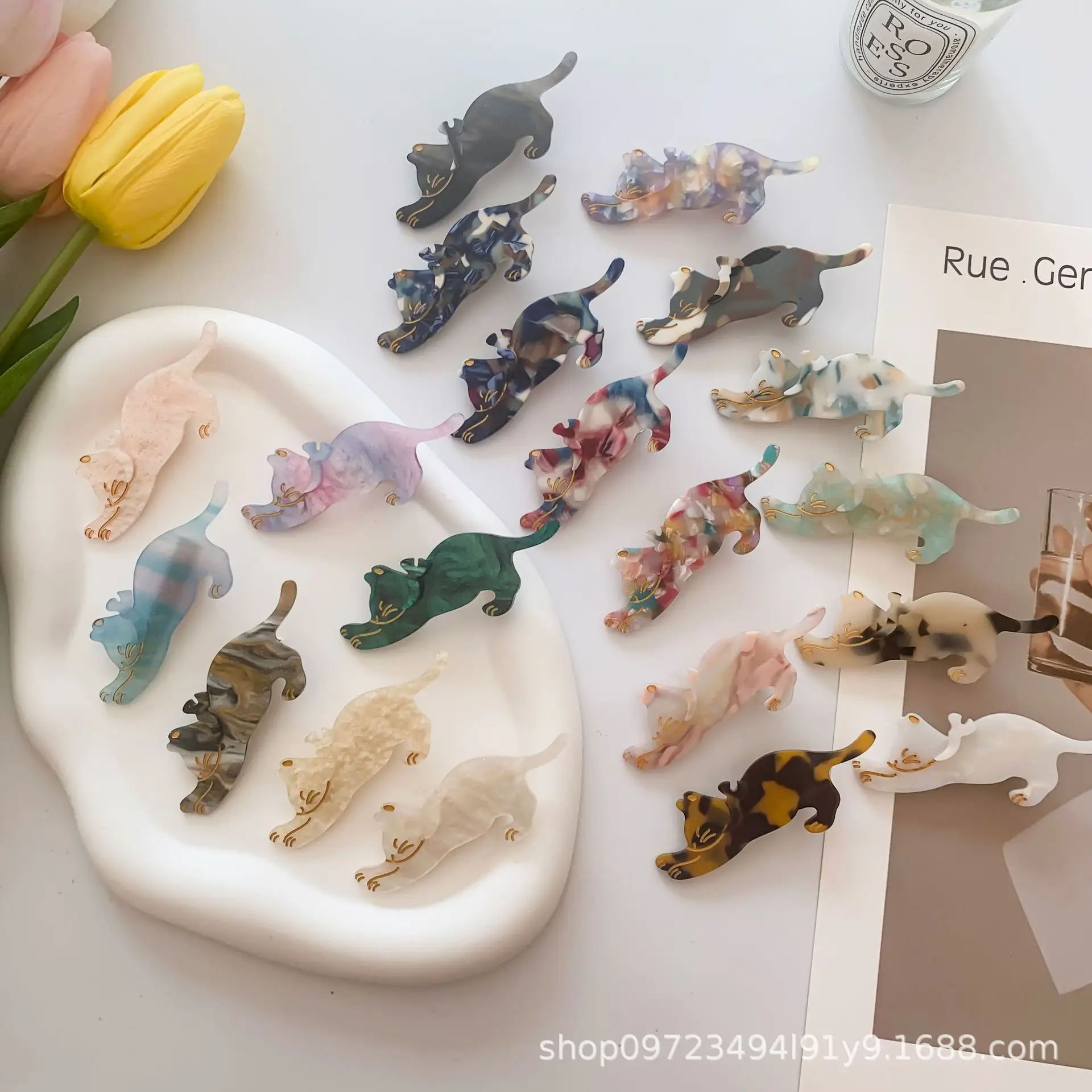 Dinosaur Hairpin Set Purple Blue 3D Design - Image 21