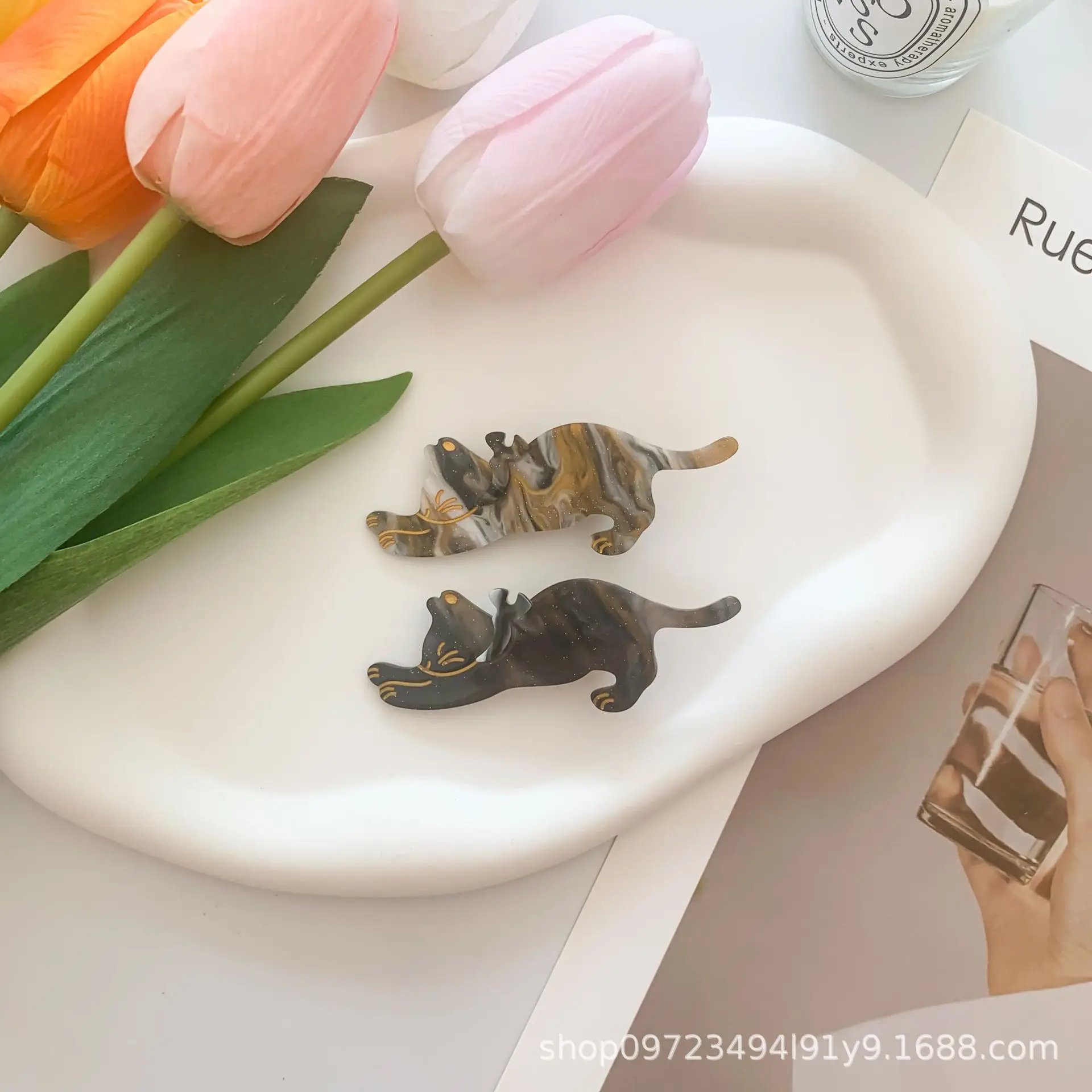 Dinosaur Hairpin Set Purple Blue 3D Design — feature 18