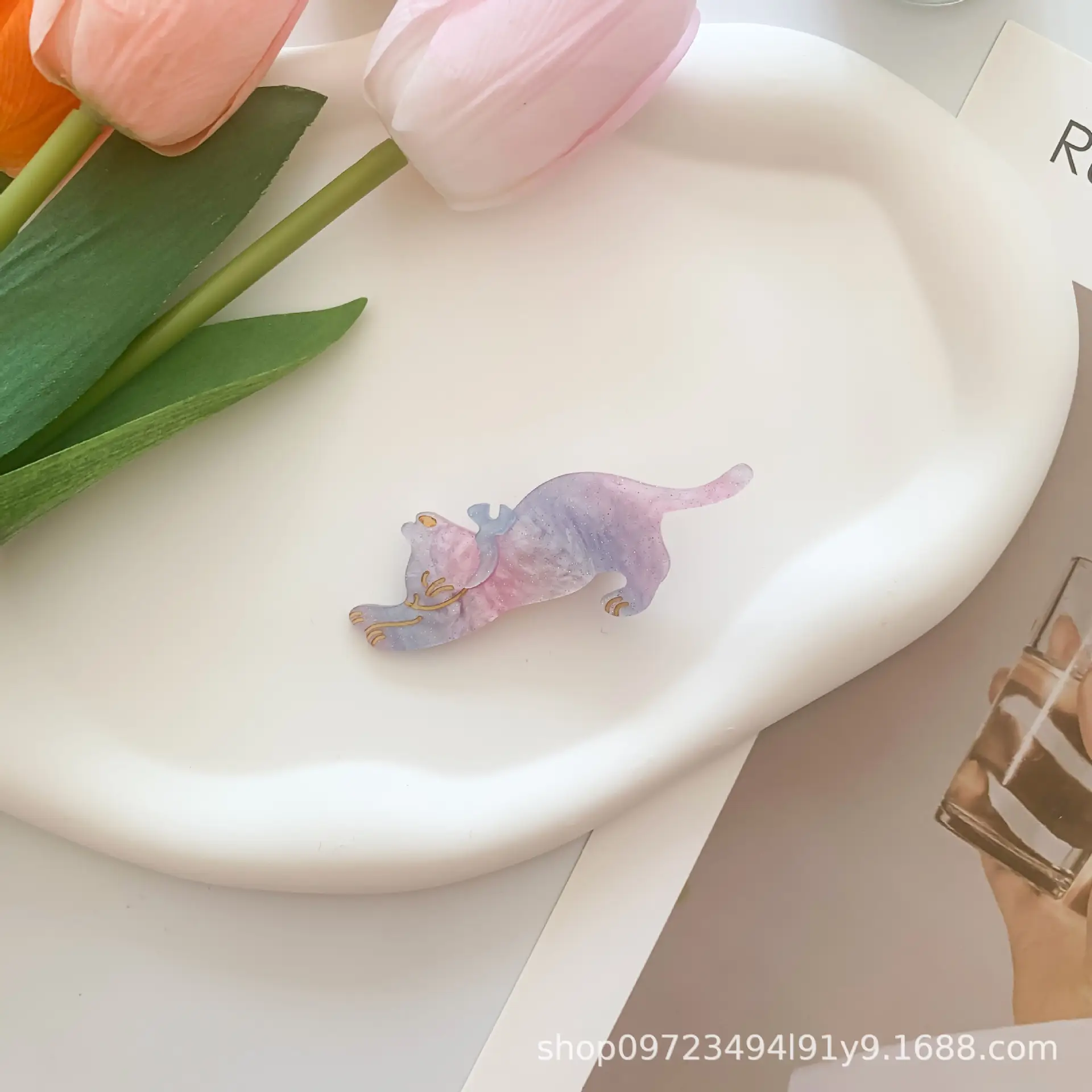 Dinosaur Hairpin Set Purple Blue 3D Design — feature 23