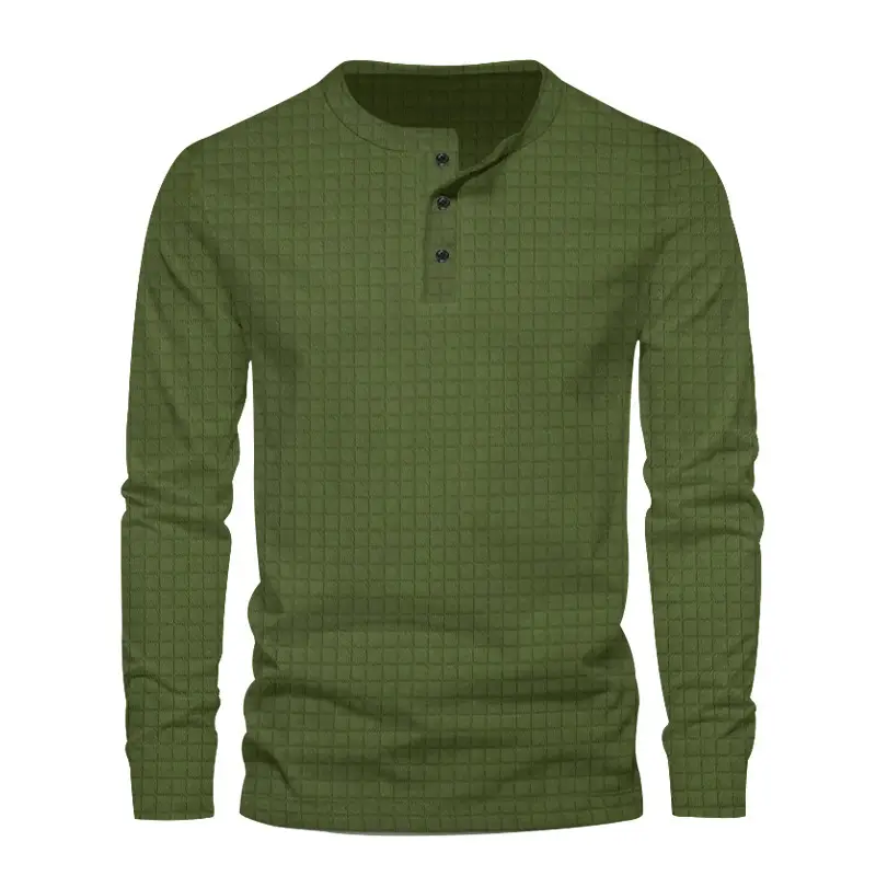Men's Black Slim Fit Jacquard T-Shirt Long Sleeve - Image 9
