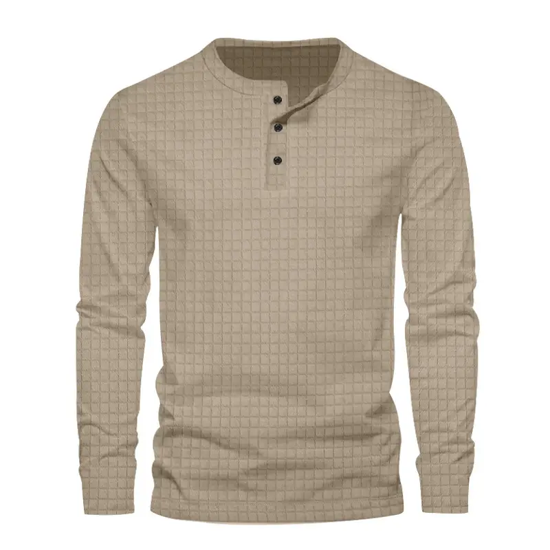 Men's Black Slim Fit Jacquard T-Shirt Long Sleeve - Image 11