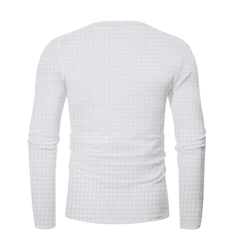 Men's Black Slim Fit Jacquard T-Shirt Long Sleeve — feature 10