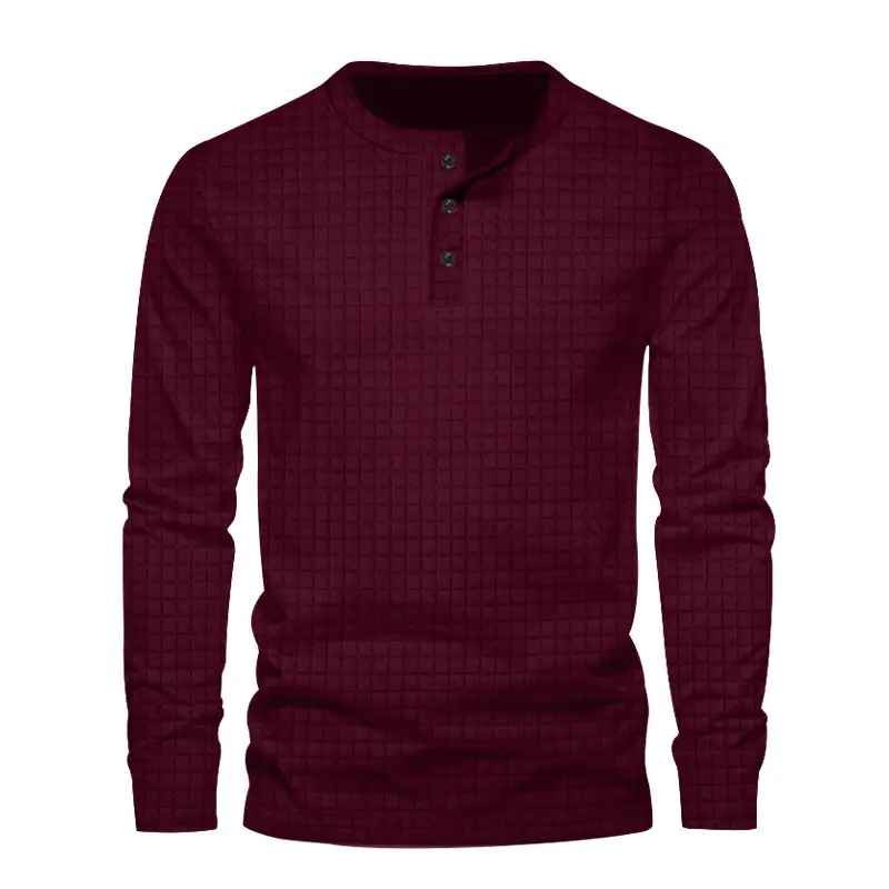 Men's Black Slim Fit Jacquard T-Shirt Long Sleeve — feature 13