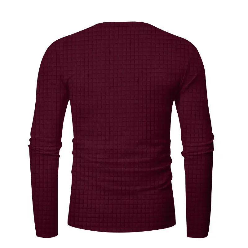Men's Black Slim Fit Jacquard T-Shirt Long Sleeve — feature 14