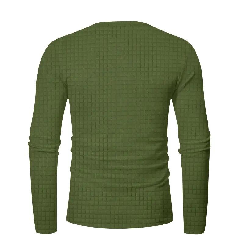 Men's Black Slim Fit Jacquard T-Shirt Long Sleeve — feature 16