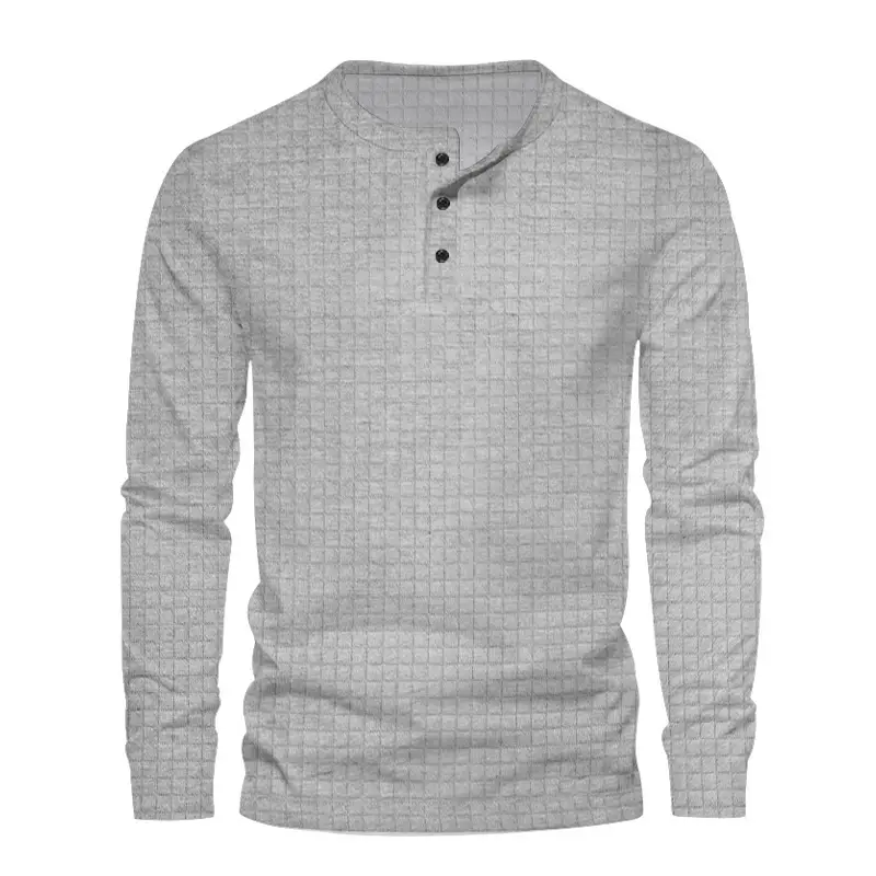 Men's Black Slim Fit Jacquard T-Shirt Long Sleeve — feature 19