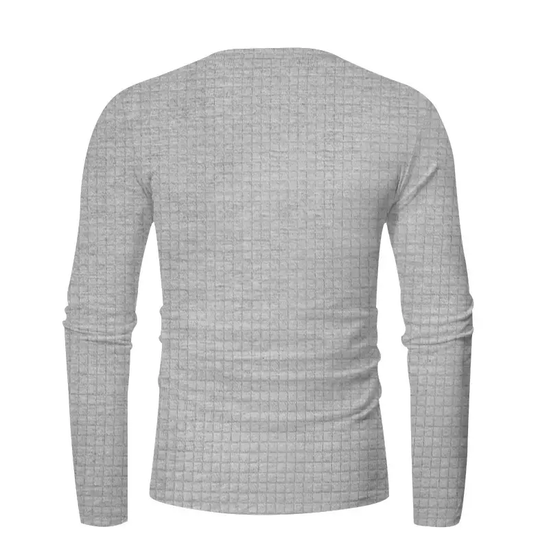 Men's Black Slim Fit Jacquard T-Shirt Long Sleeve — feature 20