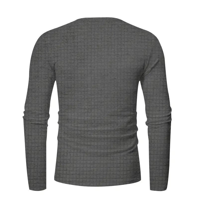 Men's Black Slim Fit Jacquard T-Shirt Long Sleeve — feature 22