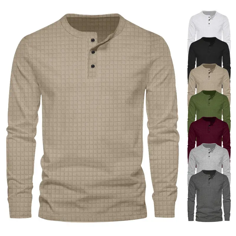 Men's Black Slim Fit Jacquard T-Shirt Long Sleeve — feature 4