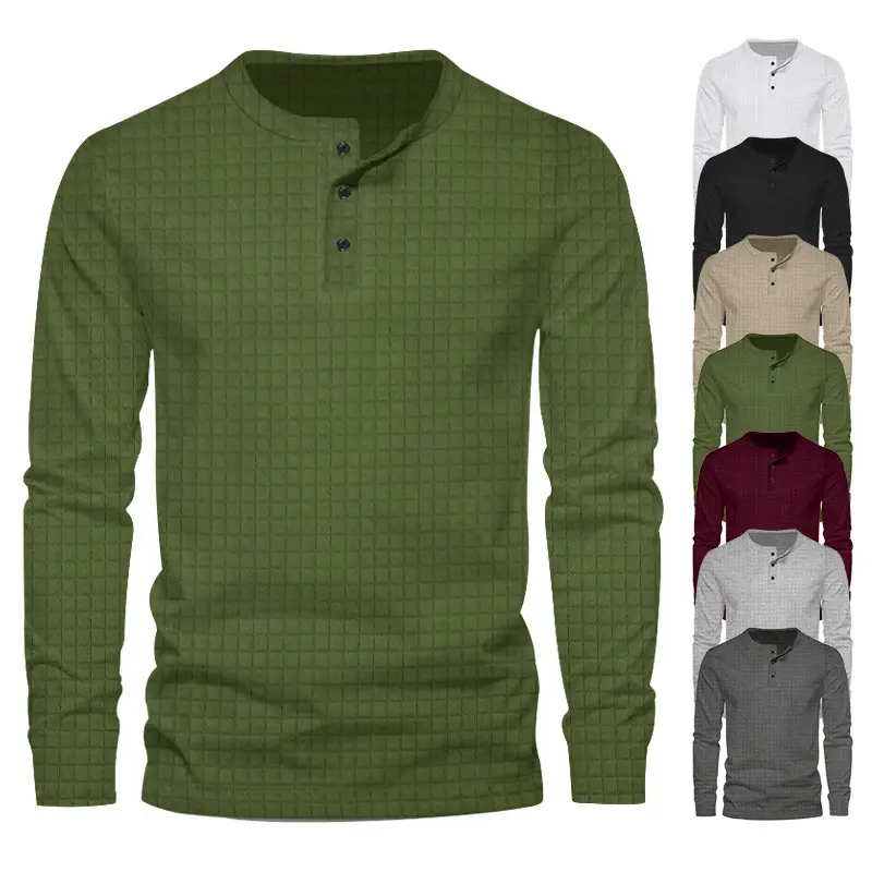 Men's Black Slim Fit Jacquard T-Shirt Long Sleeve — feature 5