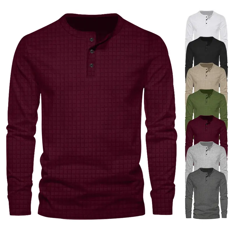 Men's Black Slim Fit Jacquard T-Shirt Long Sleeve — feature 6
