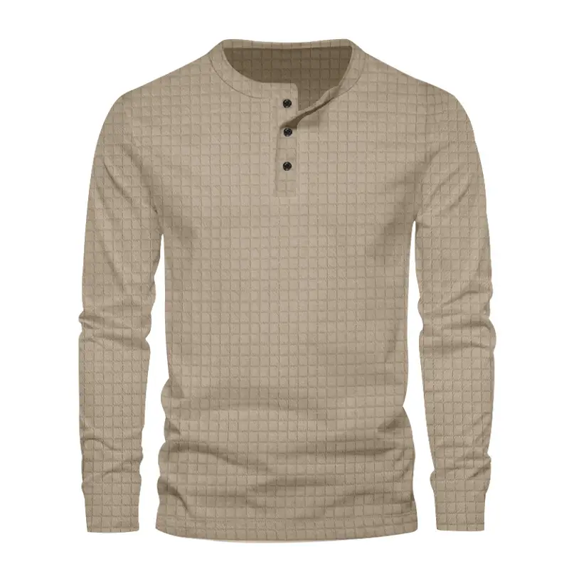 Men's Black Slim Fit Jacquard T-Shirt Long Sleeve - Image 5