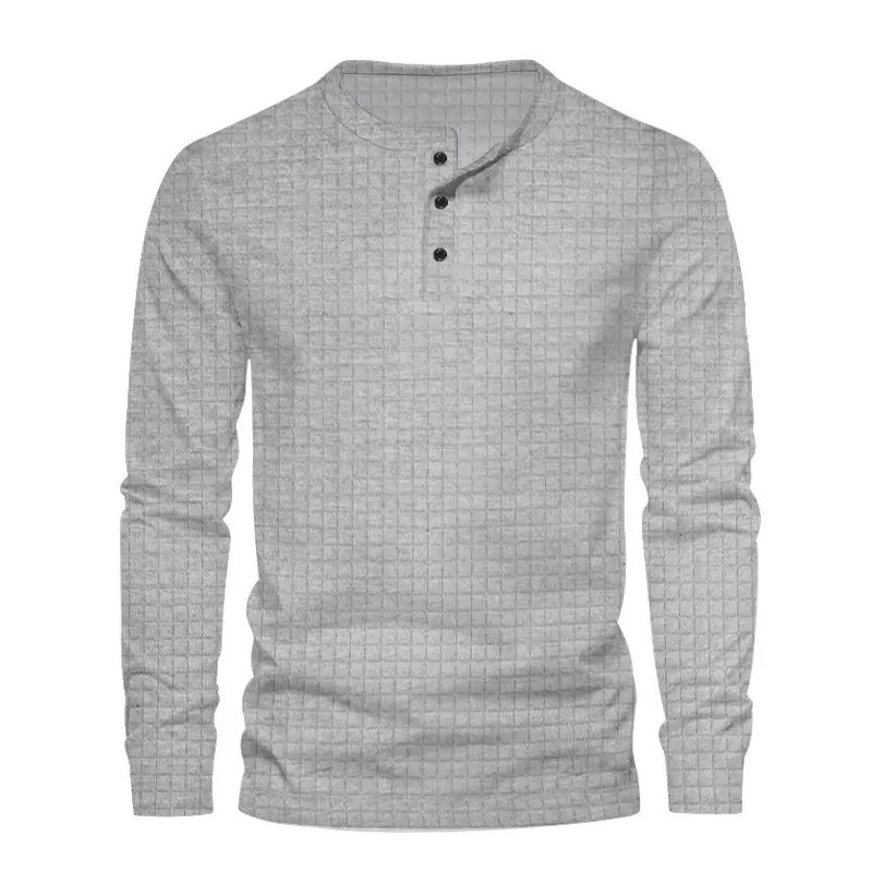 Men's Black Slim Fit Jacquard T-Shirt Long Sleeve - Image 6