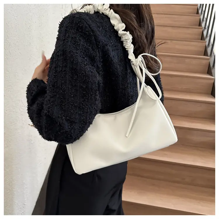 Nude Pleated Shoulder Bag for Women Autumn Winter — feature 17