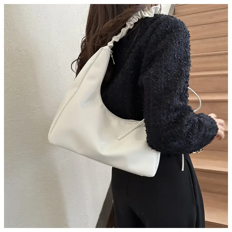Nude Pleated Shoulder Bag for Women Autumn Winter — feature 18