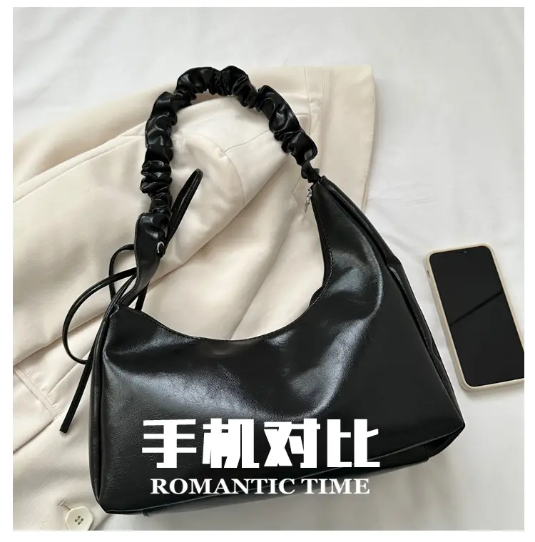 Nude Pleated Shoulder Bag for Women Autumn Winter — feature 2