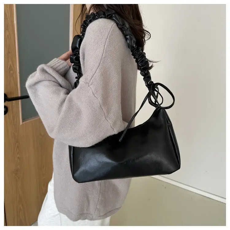 Nude Pleated Shoulder Bag for Women Autumn Winter — feature 21