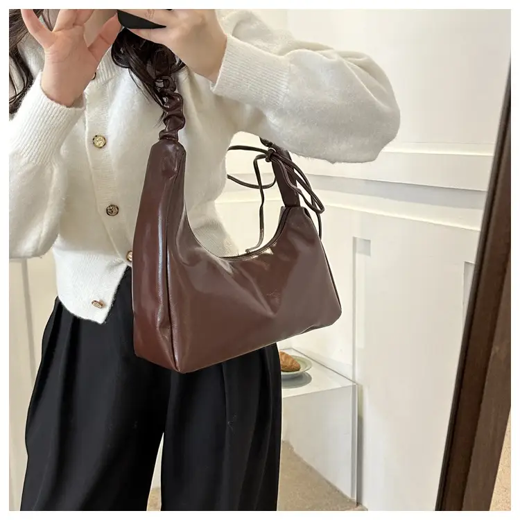 Nude Pleated Shoulder Bag for Women Autumn Winter — feature 24